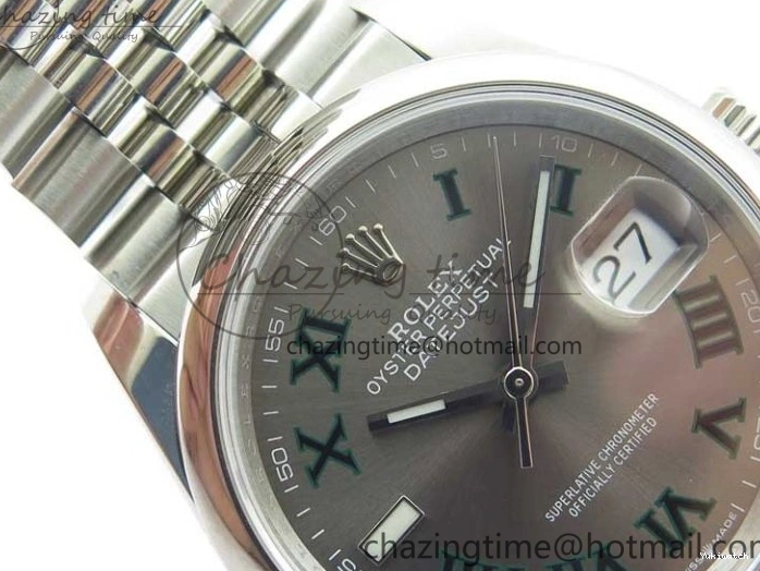 Dial SS Best Roman Jubilee DateJust Edition 126200 1:1 Gray BP Maker 36 Bracelet on 0201